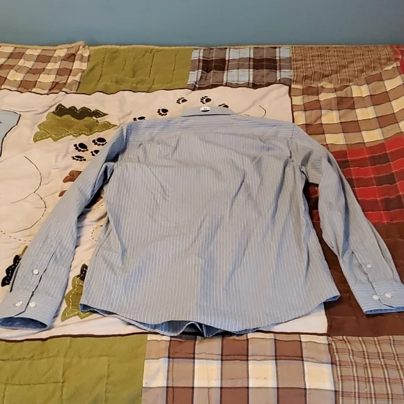 NWT! Nautica classic fit striped long sleeve dress shirt - Picture 9 of 13